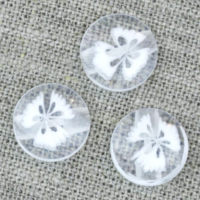 Hovedbilde Knapp hvit blomst 14 mm