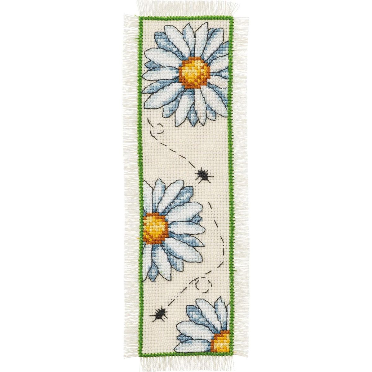 Bokmerke Margeritter 7 x 22 cm broderipakke