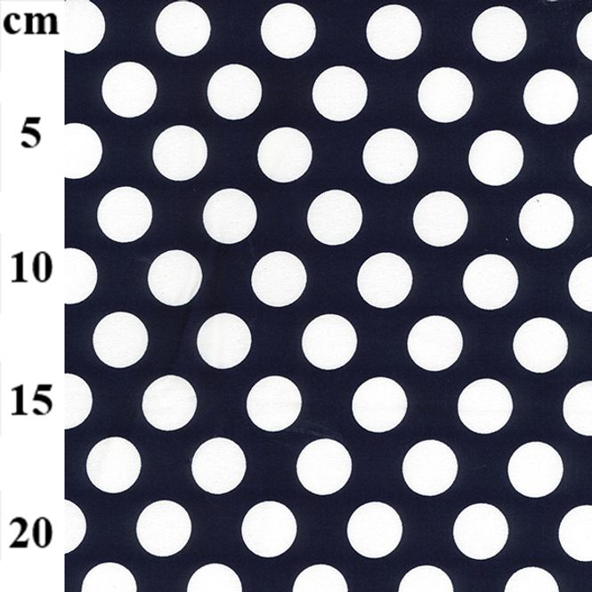 Hovedbilde Bomullssateng stretch polkadot marineblå - UTG.