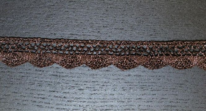 Hovedbilde Metallisk hekleblonde 20 mm bronse