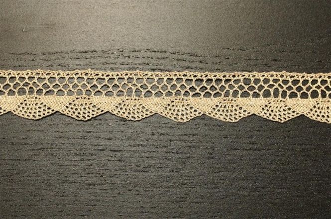 Hovedbilde Metallisk hekleblonde 20 mm lyst gull