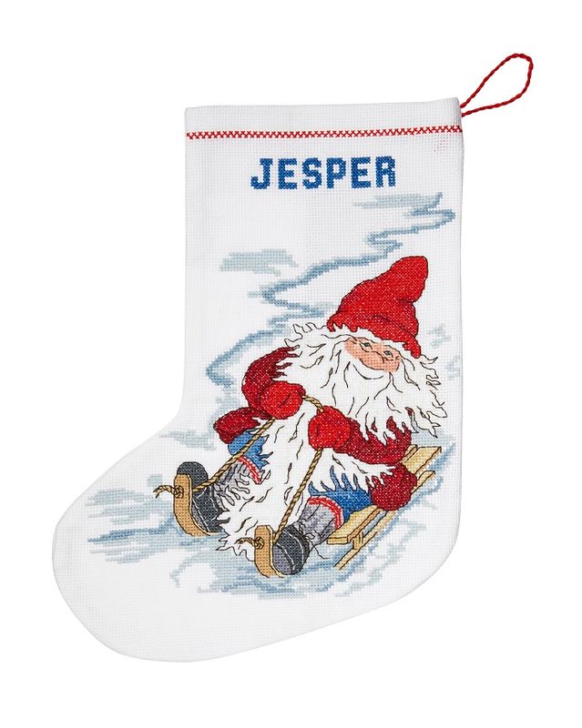 Julesokk Jesper 30 x 41 cm Svarta Fåret - broderipakke 