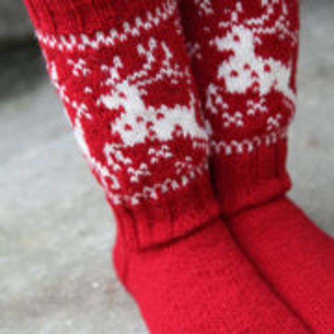 Hovedbilde Rudolfsokken - Reindeer socks yarn kit ENG ...