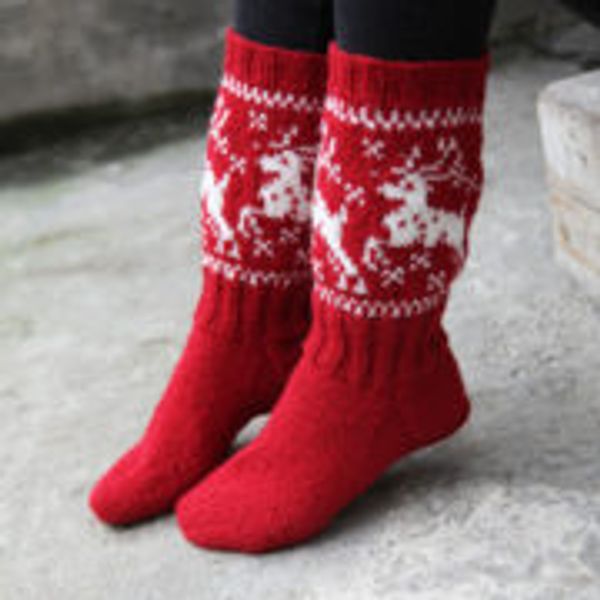 Hovedbilde Rudolfsokken - Reindeer socks yarn kit ENG ...
