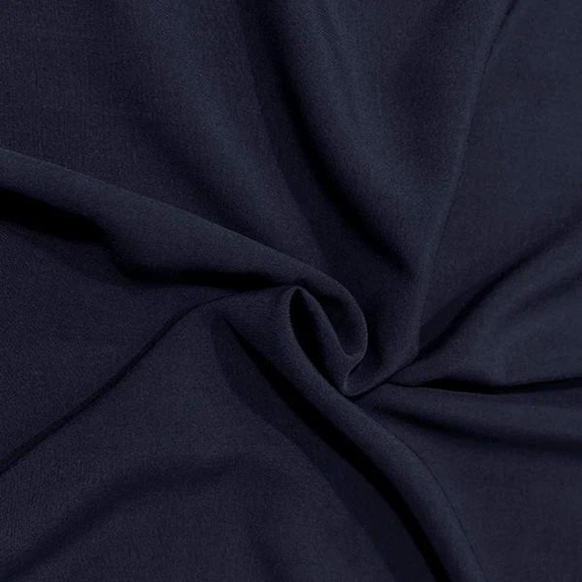 Viscosepoplin ensfarget marineblå blusestoff