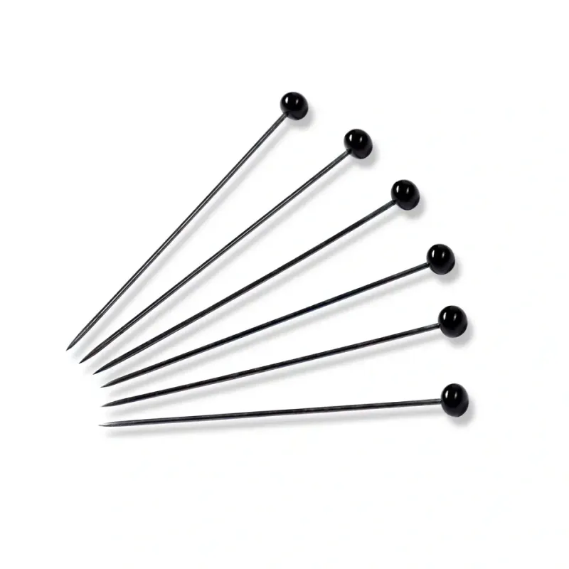 Knappenål Søsternåler sorte No 2/0 48x0,8 mm