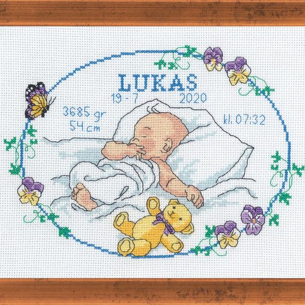Hovedbilde Fødselsbilde Lukas korssting 20x30 cm - ...