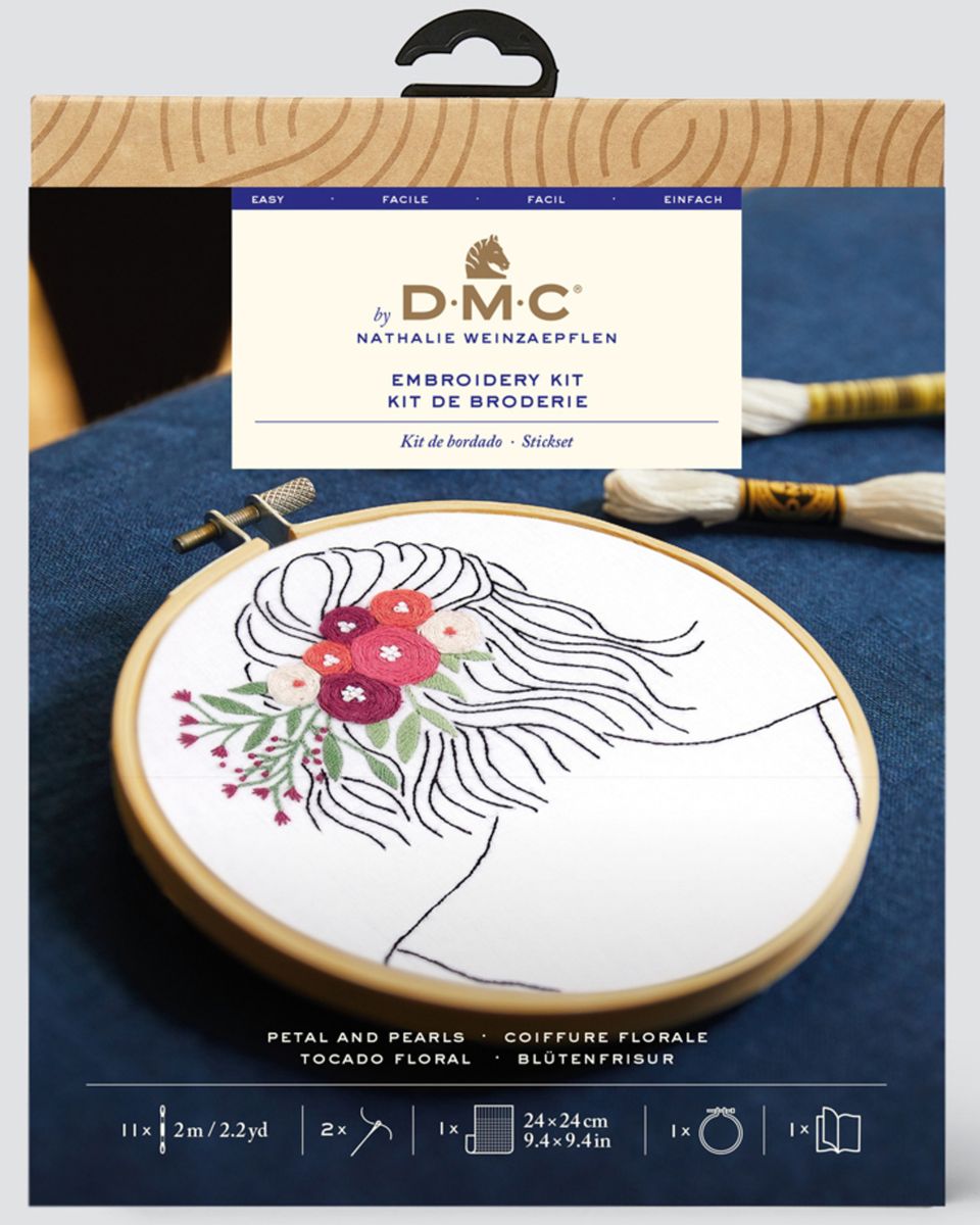 Bilde blomster i håret - DMC påtegnet broderipakke