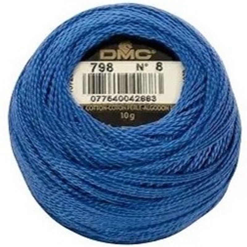 Perlegarn No.  8 DMC 116 Ensfarget bomull - Pearl cotton