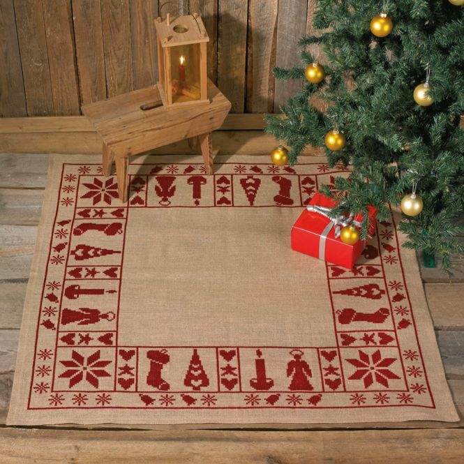 Hovedbilde Juletresteppe svensk julestemning 122 x 122 cm